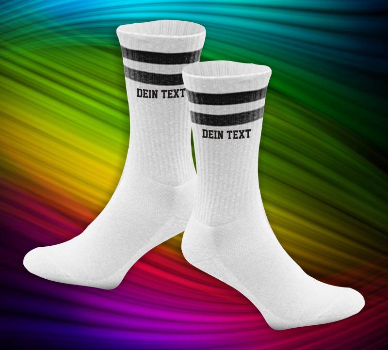 Socken Tennissocken Mit Wunschtext Botschaft Idee Muttertag Vatertag Geschenk Tennis Socks Größe 27-46 Kinder Erwachsene 13 Farben von ShirtInStyle