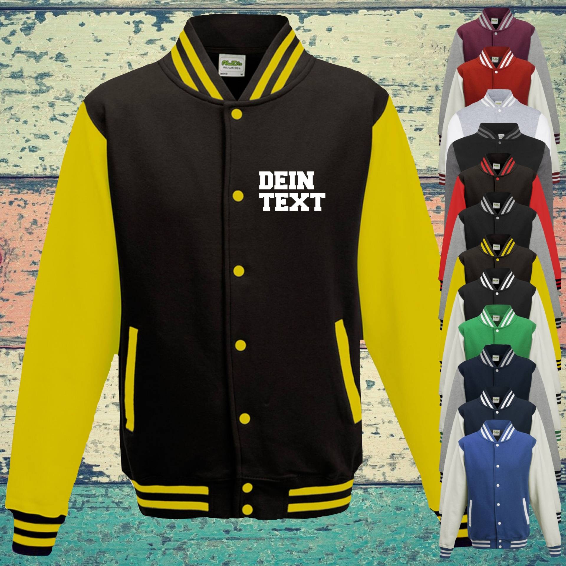 Varsity Jacket College Jacke Mit Wunschdruck Auf Der Vorderseite Trainings Sport Verein von ShirtInStyle
