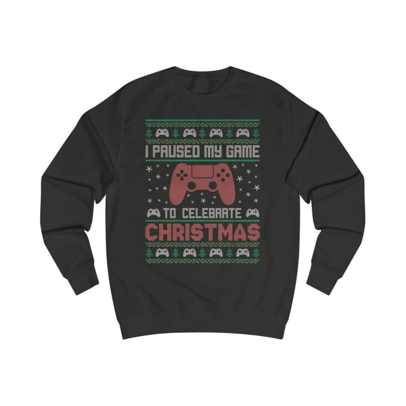 I Paused My Game To Celebrate Christmas Sweatshirt, Ugly Sweater Gamer, Weihnachtspulli Gaming Geschenk, Zocken Xmas Präsent von ShirtSella