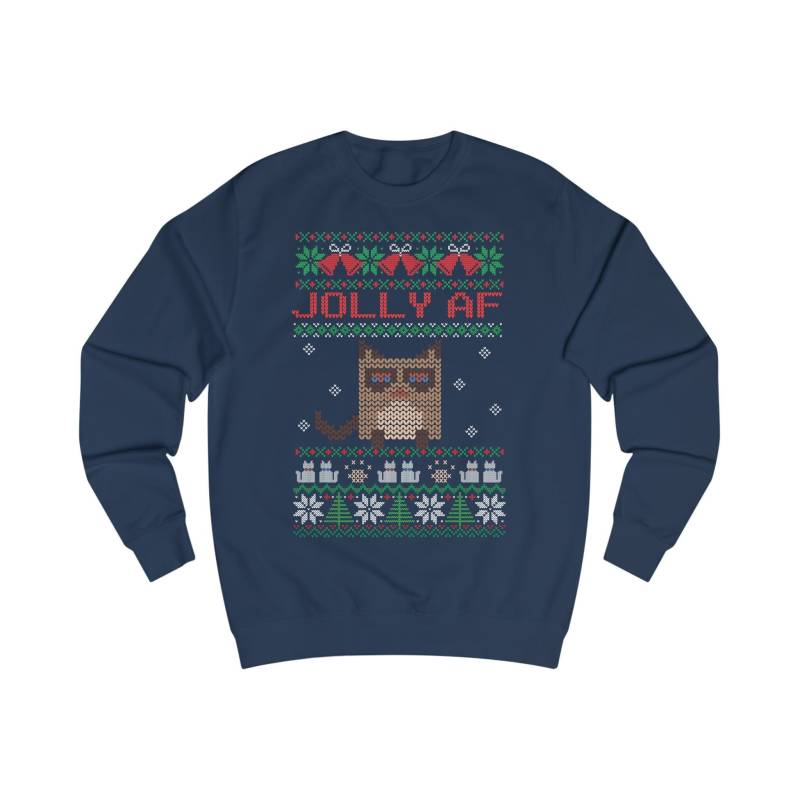 Jolly Af Katze Sweatshirt, Ugly Christmas Sweater Kätzchen, Pullover Advent, Geschenk Weihnachten, Xmas Pulli, Weihnachtspulli Cat Lady von ShirtSella