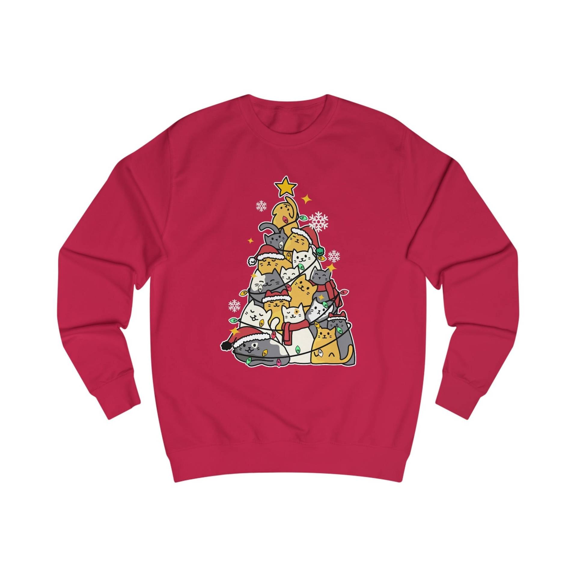 Katzen Weihnachtsbaum Sweatshirt, Ugly Christmas Sweater Kätzchen, Pullover Advent, Weihnachten Katze Xmas Pulli, Weihnachtspulli Cat Lady von ShirtSella