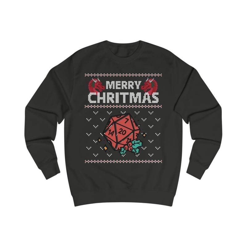 Merry Critmas Würfel Sweatshirt, Ugly Christmas Sweater Dnd, Weihnachtspulli Brettspiele Geschenk, Spiele Xmas Nerd Pulli von ShirtSella