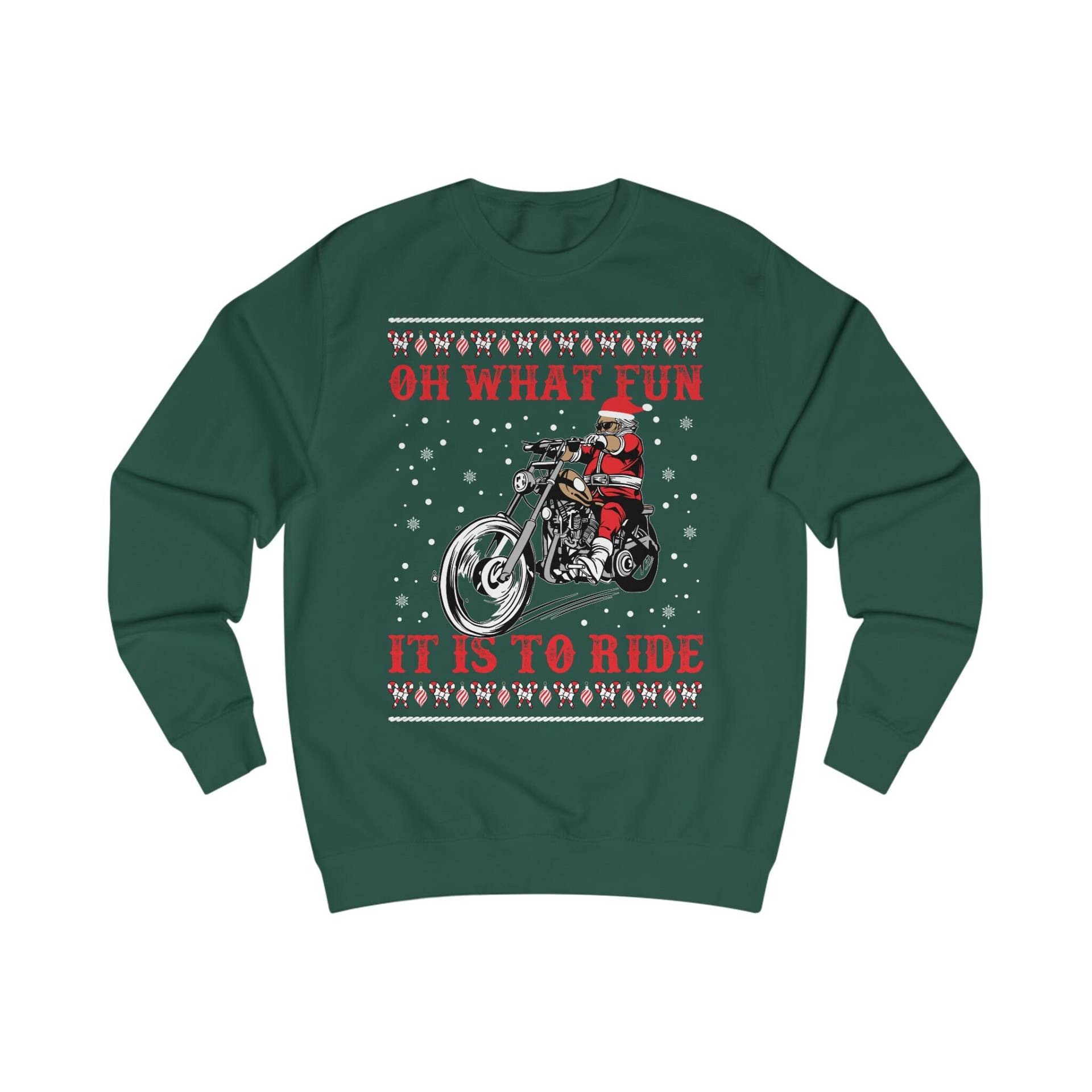 Oh What Fun It Is To Ride Motorrad Sweatshirt, Geschenk Motorradfahrer Weihnachten, Bikersweater Xmas, Ugly Sweater Bike, Weihnachtspulli von ShirtSella