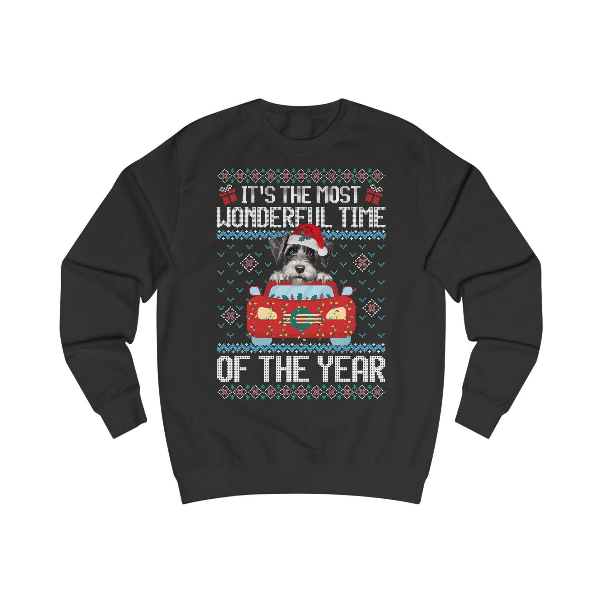 Wonderful Time Of The Year Schnauzer Sweatshirt, Pullover Hund Advent Weihnachten, Ugly Sweater Tier, Weihnachtspulli Hundezüchter von ShirtSella