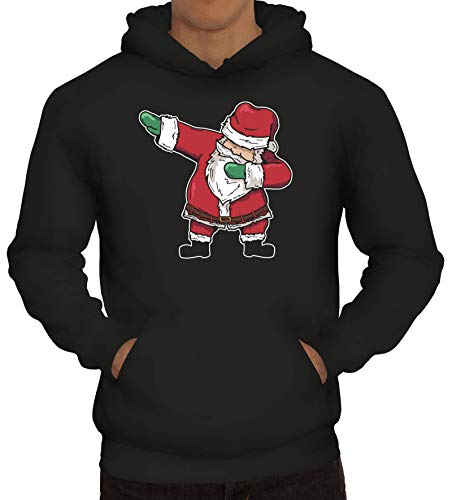 Dab Floss Emote Gamer Weihnachts Herren Hoodie Männer Kapuzenpullover Dabbing Santa Claus, Größe: M,Schwarz von ShirtStreet