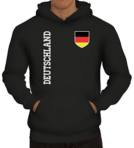 Germany Fußball WM Fanshirt Gruppen Herren Hoodie Männer Kapuzenpullover Fan Trikot Deutschland, Größe: XXL,Schwarz von ShirtStreet