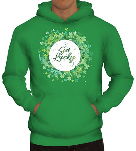 Irland Staint St. Patrick's Day Paddy Partner Gruppen Herren Kapuzenpullover Get Lucky, Größe: S,Kelly Green von ShirtStreet