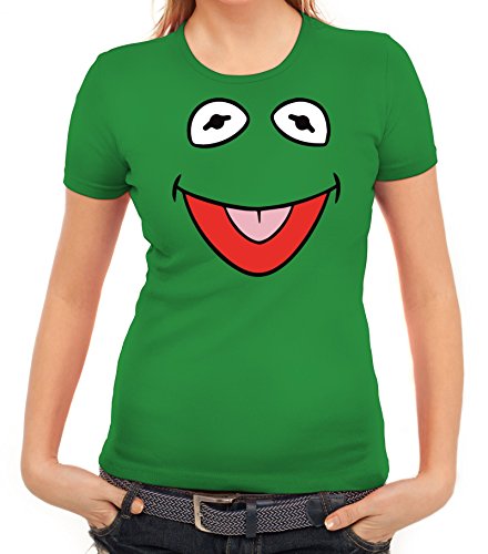 Karneval Fasching Verkleidung Damen T-Shirt Gruppen & Paar Frosch Kostüm, Größe: L,Kelly Green Karneval Fasching Verkleidung Damen T-Shirt Gruppen & Paar Frosch Kostüm, Größe: L,Kelly Green von ShirtStreet