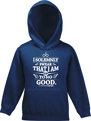 ShirtStreet Fanartikel Fan Kult Film Kinder Hoodie Kapuzenpullover Mädchen Jungen I Solemnly Swear, Größe: 140,Navy von ShirtStreet