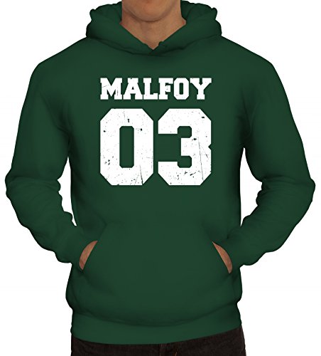 ShirtStreet Fanartikel Fan Kult Film Trikot Herren Kapuzenpullover Malfoy 03, Größe: M,dunkelgrün von ShirtStreet