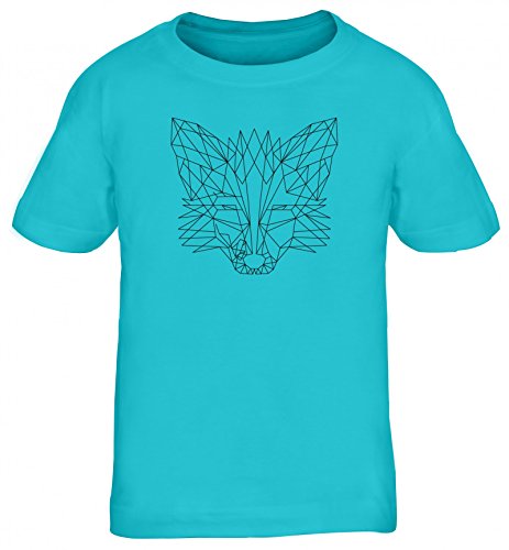 ShirtStreet Fox Kids Kinder T-Shirt mit Polygon Fuchs Motiv, Größe: 122/128,türkis von ShirtStreet