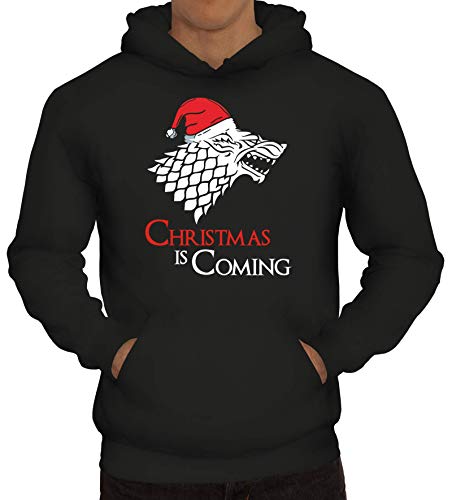 ShirtStreet Herren Hoodie Männer Kapuzenpullover Christmas is Coming, Größe: 3XL,Schwarz von ShirtStreet