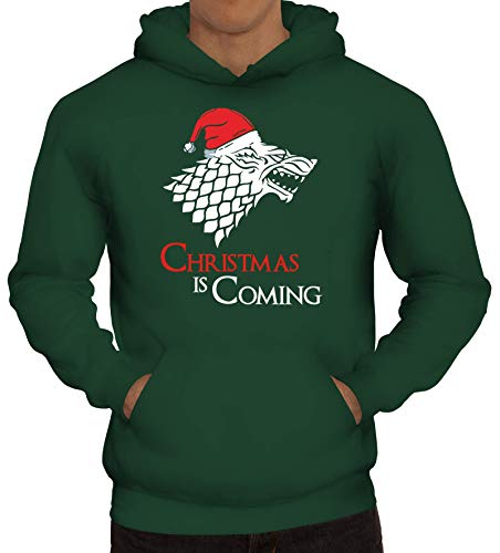 ShirtStreet Herren Hoodie Männer Kapuzenpullover Christmas is Coming, Größe: L,dunkelgrün von ShirtStreet