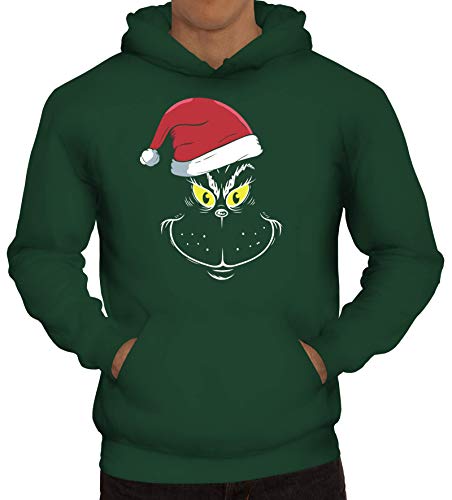 ShirtStreet Herren Hoodie Männer Kapuzenpullover Weihnachtsmuffel Face, Größe: 3XL,dunkelgrün von ShirtStreet