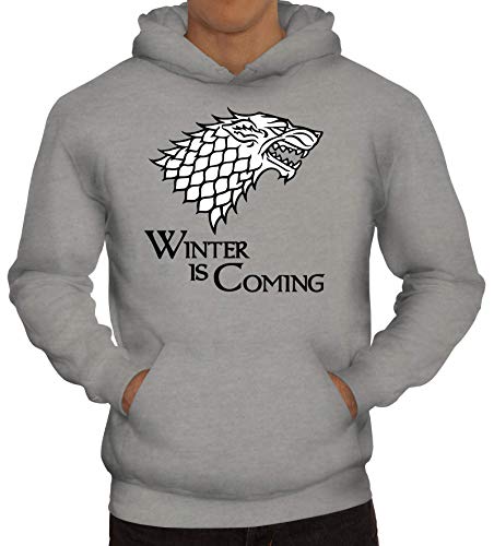 ShirtStreet Herren Hoodie Männer Kapuzenpullover Wolf - Winter is Coming, Größe: XXL,Graumeliert von ShirtStreet