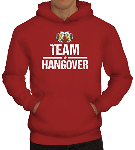 ShirtStreet Junggesellenabschied JGA Herren Hoodie Männer Kapuzenpullover Beer - Team Hangover, Größe: M,Rot von ShirtStreet