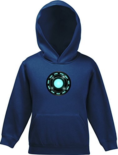 ShirtStreet Kult Film Kinder Kids Kapuzen Hoodie - Pullover mit Arc Reactor Motiv, Größe: 140,Navy von ShirtStreet