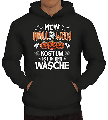 Shirtstreet Partner Gruppen Herren Hoodie Männer Kapuzenpullover Mein Halloween Kostüm ist in der Wäsche, Größe: 3XL,Schwarz von ShirtStreet