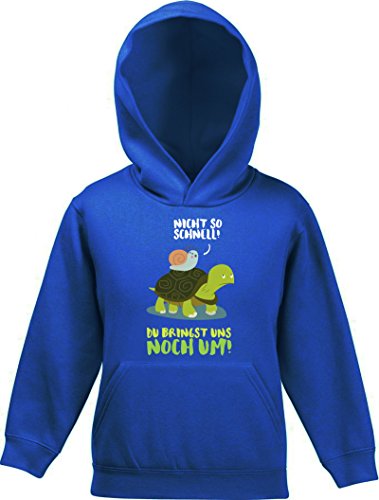 ShirtStreet Turtle Kinder Kids Kapuzen Hoodie - Pullover mit Turbo Schildkröte Motiv, Größe: 128,Royal Blau von ShirtStreet