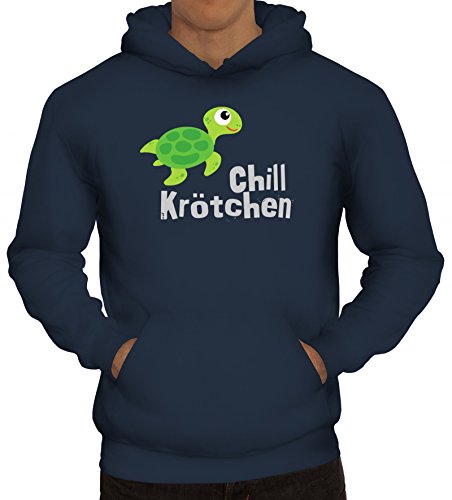 ShirtStreet Turtle Schildkröte Kapuzenpullover mit Chillkrötchen 1 Motiv, Größe: S,Navy von ShirtStreet