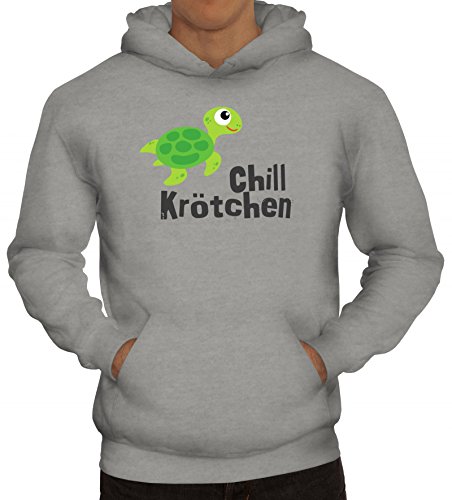 ShirtStreet Turtle Schildkröte Kapuzenpullover mit Chillkrötchen 1 Motiv, Größe: XL,Graumeliert von ShirtStreet