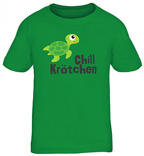 ShirtStreet Turtle Schildkröte Kids Kinder T-Shirt mit Chillkrötchen 1 Motiv, Größe: 134/146,Kelly Green von ShirtStreet