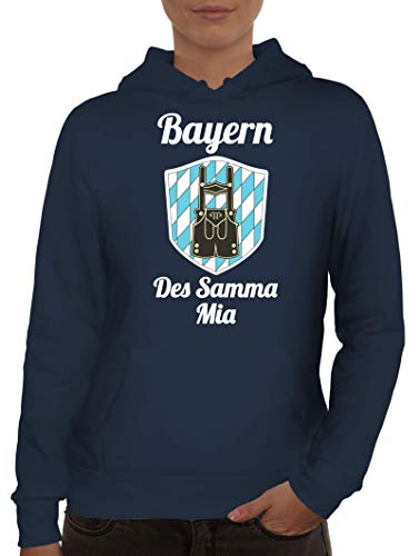 ShirtStreet Wiesn Gaudi Damen Hoodie Frauen Kapuzenpullover Oktoberfest - Bayern des samma mia, Größe: XXL,Navy von ShirtStreet