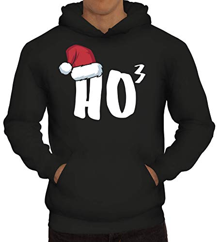 ShirtStreet X-Mas Winter Weihnachts Herren Hoodie Männer Kapuzenpullover Weihnachtsmütze Ho3, Größe: L,Schwarz von ShirtStreet