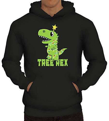 ShirtStreet süßes T-Rex Herren Hoodie Männer Kapuzenpullover Tree Rex, Größe: 3XL,Schwarz von ShirtStreet