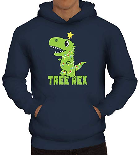 ShirtStreet süßes T-Rex Herren Hoodie Männer Kapuzenpullover Tree Rex, Größe: XL,Navy von ShirtStreet