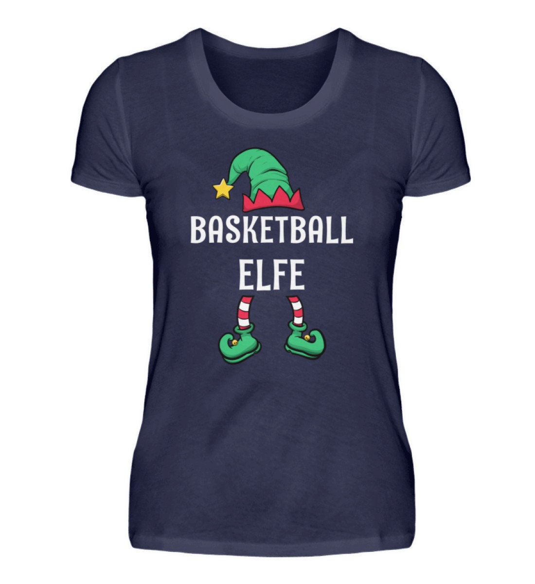 Basketball Elfe Partnerlook Familien Outfit Frauen Weihnachten T-Shirt von ShirtVerrueckt