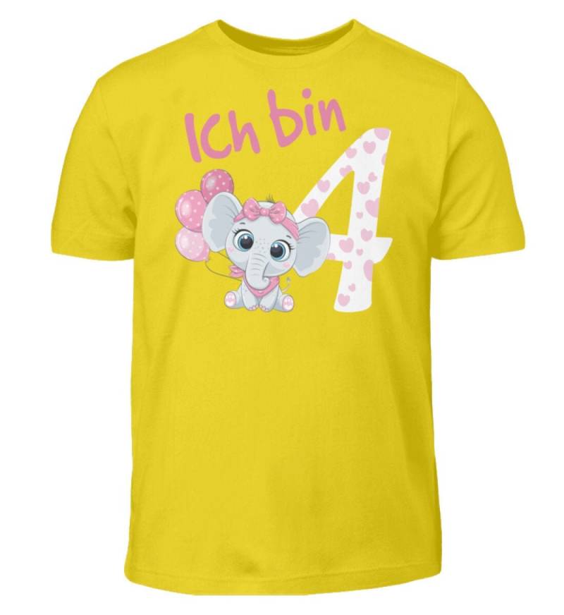 Elefant Geburtstagsshirt Kinder 4. Geburtstag Mädchen 4 Jahre T-Shirt Geschenk von ShirtVerrueckt