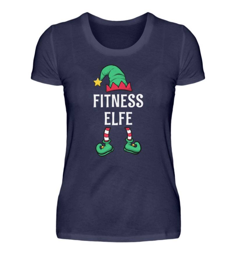 Fitness Elfe Partnerlook Familien Outfit Frauen Weihnachten T-Shirt von ShirtVerrueckt