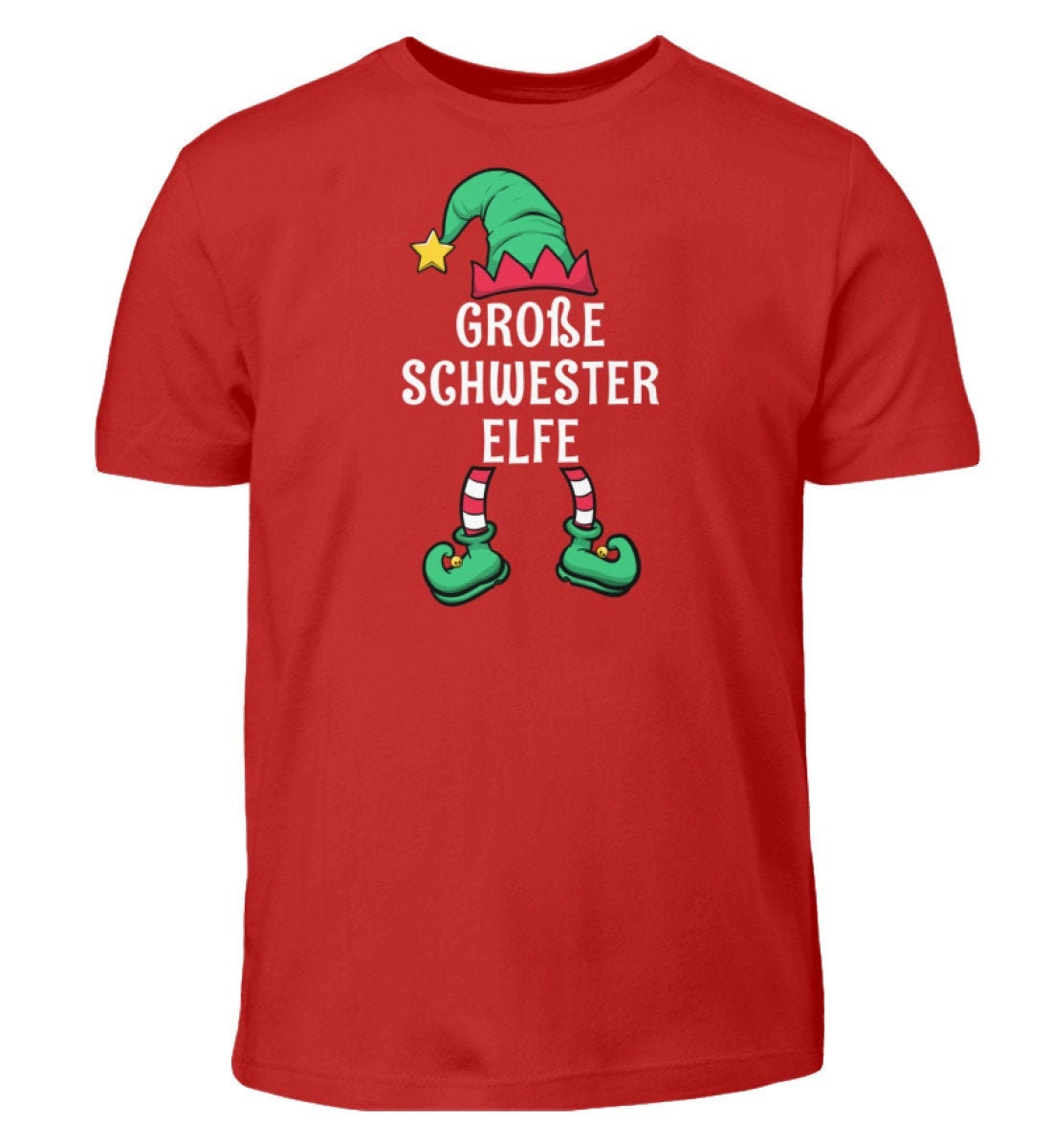 Große Schwester Elfe Partnerlook Familien Outfit Mädchen Weihnachten T-Shirt von ShirtVerrueckt