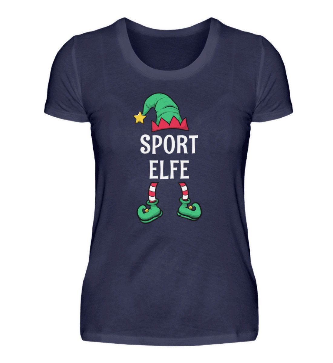 Sport Elfe Partnerlook Familien Outfit Frauen Weihnachten T-Shirt von ShirtVerrueckt