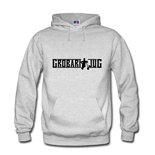 Hoodie Kapuzenpulli Serbien Partizan Grobari Beograd Srbija Fudbal Fußball Belgrad S-3XL (XXL, Grau) von Shirtastic