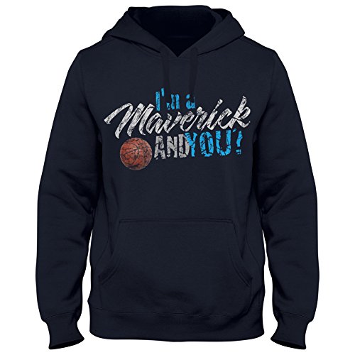 Hoody Hoodie Kapuzenpulli Basketball I'm a Maverick USA Dirk Shirt DTG, Größe:L, Farbe:dunkelblau von Shirtastic