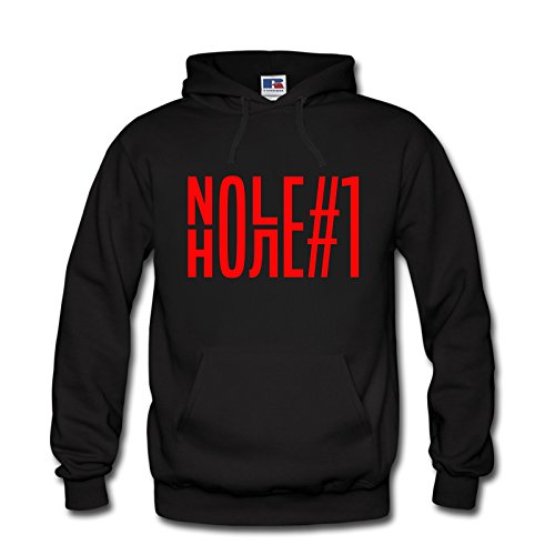 Shirtastic Hoody Hoodie Kapuzenpulli Nole #1 First Novak Djokovic 01 Tennis Match Serbien S-3XL, Größe:M, Farbe:schwarz/rot von Shirtastic