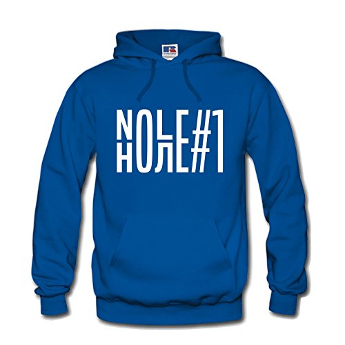 Shirtastic Hoody Hoodie Kapuzenpulli Nole #1 First Novak Djokovic 01 Tennis Match Serbien S-3XL, Größe:S, Farbe:blau/Weiss von Shirtastic