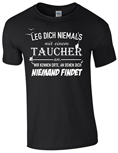 Leg Dich Niemals mit einem Taucher an Shirt (XXL) von Shirtbild