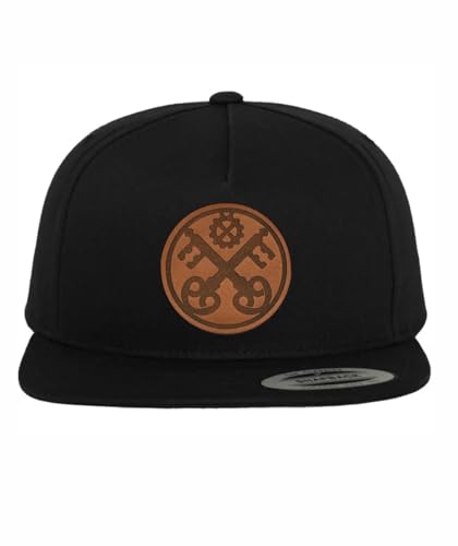 Schlosser Cap Handwerker Mütze mit Lederpacht Berufskleidung, Muster Name: Schirm gerade, Farbe: Schwarz von Shirtbild