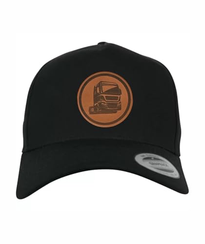 Shirtbild Berufsklraftfahrer Cap Trucker LKW Fahrer Mütze mit Lederpatch, Muster Name: Gebogen von Shirtbild