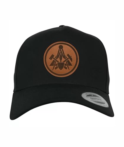 Shirtbild Maurer Cap Handwerker Mütze mit Lederpatch Berufskleidung tolles Geschenk, Muster Name: Gebogen von Shirtbild
