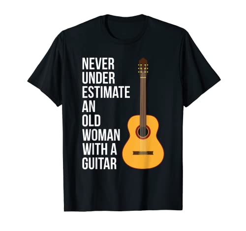 Never Underestimate An Old Woman With A Guitar T-Shirt Damen T-Shirt von Shirtbooth: Mother's Day Shirts