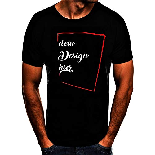 Unisex Fotoshirt Bildshirt T-Shirt mit Bild, Text oder Foto als Fotogeschenk T-Shirt Selfmade T-Shirt bedruckten Lassen (M) von Shirtbude