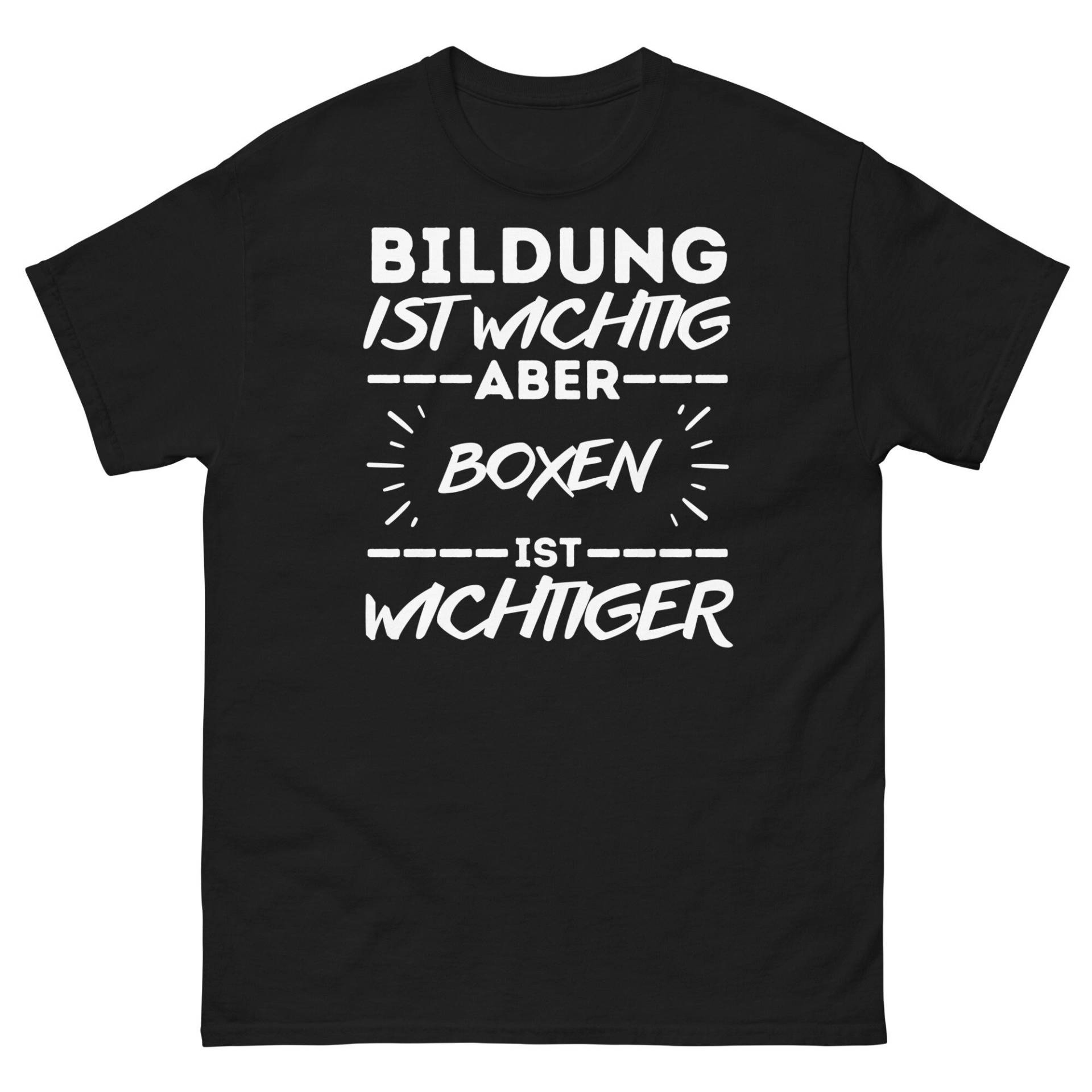 Boxen T Shirt Mit Lustigem Spruch, Lustiges T-Shirt Für Herren, Geschenk Männer, Bildung Ist Wichtig Boxen Wichtiger von ShirtdesignCH
