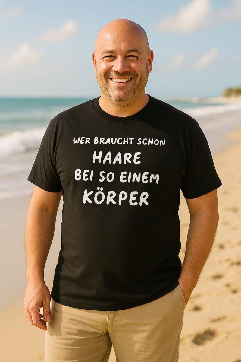 Lustiges Männer Shirt Glatze | Wer Braucht Haare Spruch Geschenkidee Für Glatzenträger von ShirtdesignCH