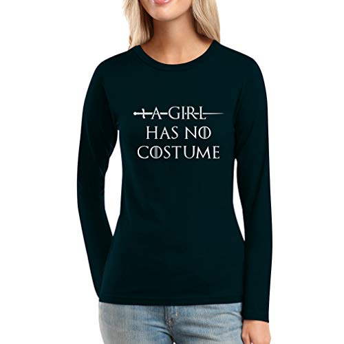 A Girl Has no Costume Halloween Frauen Langarm-T-Shirt Medium Schwarz von Shirtgeil