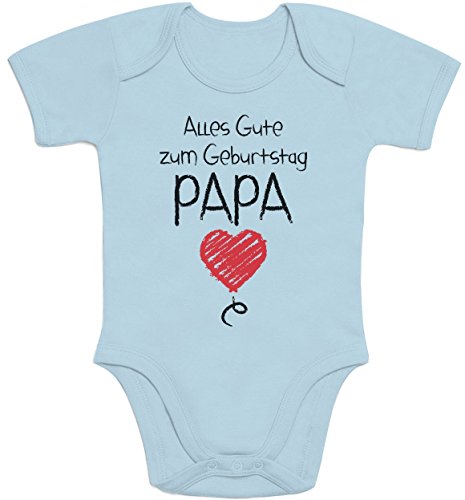 Shirtgeil Alles Gute Zum Geburtstag Papa - Vater Geschenk Baby Body Kurzarm-Body Newborn Hellblau von Shirtgeil