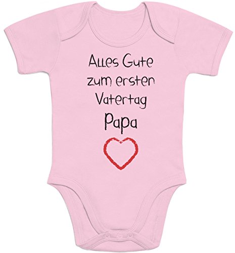 Shirtgeil Baby Body Junge Mädchen Alles Gute zum ersten Vatertag Papa Baby Geschenk Papa 3-6 Monate Rosa von Shirtgeil